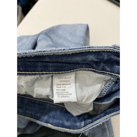 Judy Blue Denim Straight Leg Fit Distressed Light Wash Jeans Women 3/26 - Picture 8 of 11